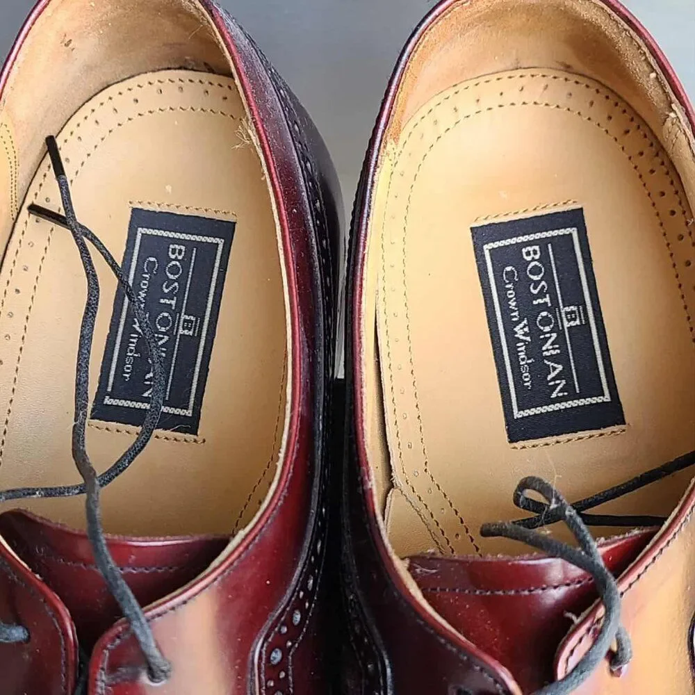 Bostonian Burgundy Houghton Leather Lace Shoes size 12 D NEW NIB NWT